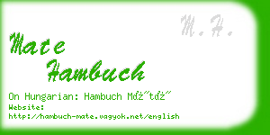 mate hambuch business card